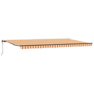 vidaXL Avtomatska Retraktibilna Tenda Rumena in Oranžna 600x350 cm