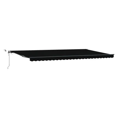 vidaXL Samodejna retraktibilna tenda z LED črna 600x300 cm