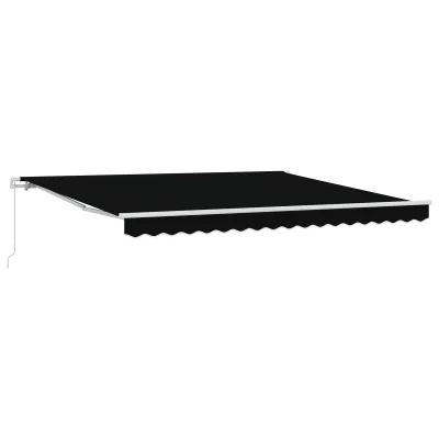 vidaXL Ročna retraktibilna tenda Črna 400x350 cm
