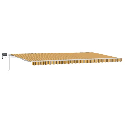 vidaXL Ročna zložljiva tenda z LED večbarvnimi črtami 600x300 cm