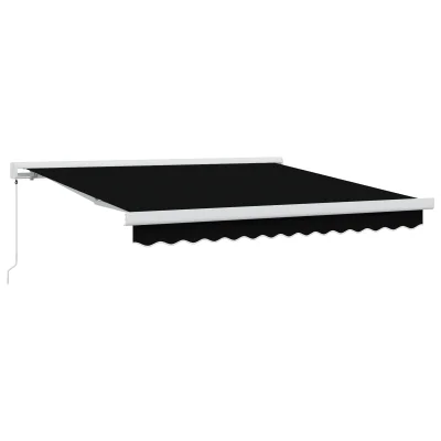 vidaXL Ročna Retraktibilna Tenda Črna 300x250 cm