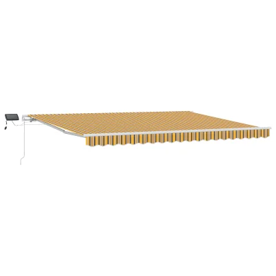 vidaXL Ročna pomična tenda z LED večbarvnimi črtami 450x300 cm