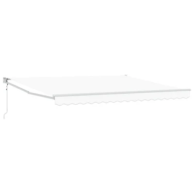 vidaXL Avtomatska retraktibilna tenda bela 400x300 cm