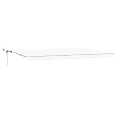 vidaXL Avtomatska Retraktibilna Tenda z LED Belo 600x350 cm