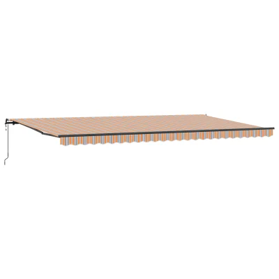 vidaXL Avtomatska Retraktibilna Tenda Večbarvna Črta 600x350 cm