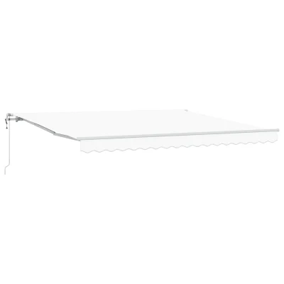 vidaXL Avtomatska retraktibilna tenda bela 400x350 cm