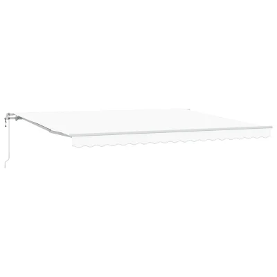 vidaXL Samodejna retraktibilna tenda Bela 450x300 cm