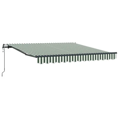 vidaXL avtomatska retraktibilna tenda zelena in bela 300x250 cm