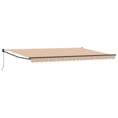 vidaXL Ročna retraktibilna tenda večbarvna črta 500x300 cm