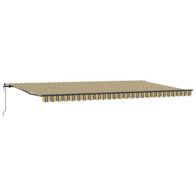 vidaXL Avtomatska Retraktibilna Tenda Zelena in Rumena 600x300 cm