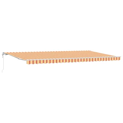 vidaXL avtomatska retraktibilna tenda rumena in oranžna 600x350 cm