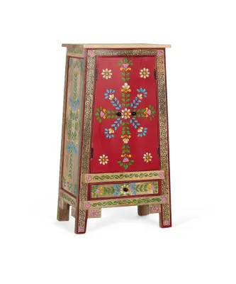 Pomožno pohištvo iz mangovega lesa in MDF-ja ter ročno poslikano