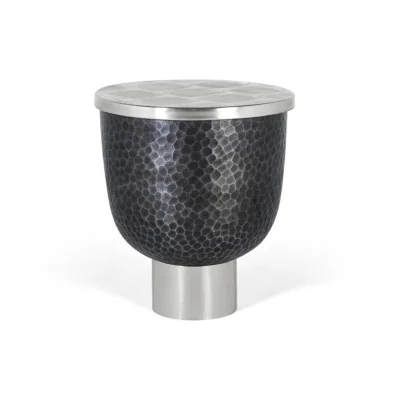 Okrogla klubska mizica z aluminijastim vrhom
