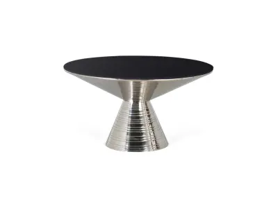 Kaljena steklena klubska mizica s kovinskim podnožjem 40x76 cm