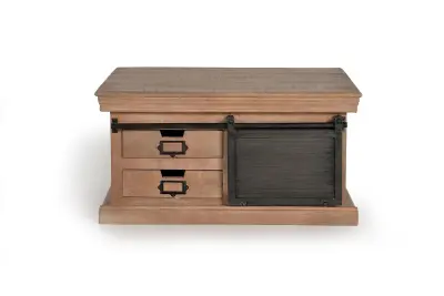 Klubska mizica iz mangovega lesa z nogami iz naravne kovine