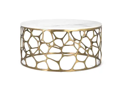 Klubska mizica z marmorno in aluminijasto površino