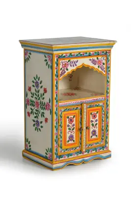 Večbarvna stranska mizica iz mangovega lesa