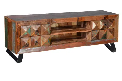 TV omarica iz večbarvnega recikliranega lesa