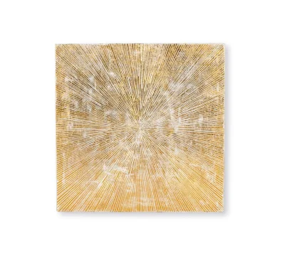 Vzglavje postelje iz prefinjenega zlatega MDF-ja 90x90 cm