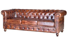 Kavč Chesterfield iz naravnega usnja