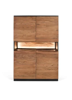 Omarica ročno izdelana iz naravnega lesa, visoka 147 cm