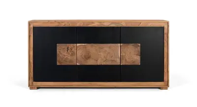 Sodobna kredenca iz mangovega lesa in železnih nog