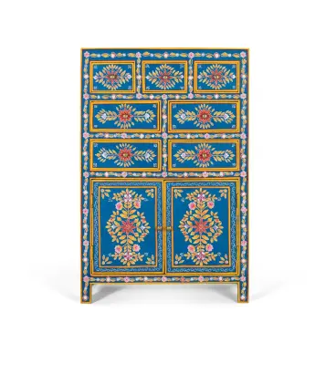 Visoka omarica, ročno izdelana iz mangovega lesa in MDF-ja, 122 cm