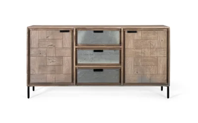 Komoda iz akacijevega lesa in kovine 160 cm