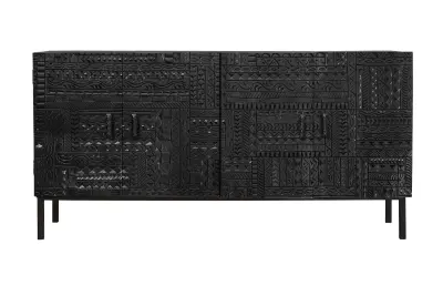 Omarica iz mangovega lesa s kovinskimi nogami iz temnega oreha