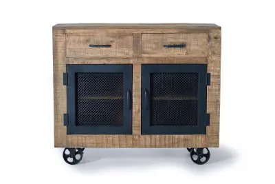 Komoda iz mangovega lesa in naravne kovine