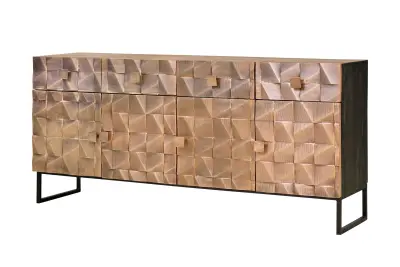 Omarica iz mangovega lesa in temno rjavega brona