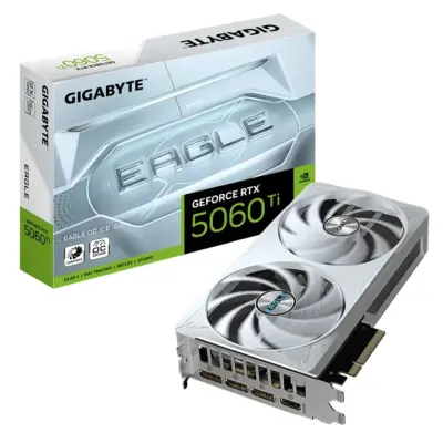 Grafična kartica nVidia RTX5060Ti GigaByte Eagle OC Ice Bela - 16GB GDDR7 (GV-N506TEAGLEOC ICE-16GD)