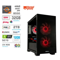 Računalnik MEGA MT S7X R9-5950X/RTX 5070/32GB/2TB-4.0/750W/Brez OS/črna RGB + Estetski napajalni kabli [Rdeča / Črna]