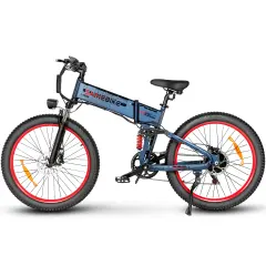 Zložljivo električno kolo SAMEBIKE LO26-Plus, 1000 W motor, 48 V 15Ah baterija, modra