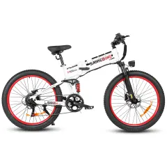 Zložljivo električno kolo SAMEBIKE LO26-Plus, motor 1000 W, baterija 48 V 15 Ah, bela