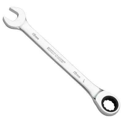 MAXPOWER 19 mm kombinirani ključ z 72-zobno ragljo, 12-kraki zobniški ključ, kovan in toplotno obdelan kromiran V jeklo, metričen, kromiran