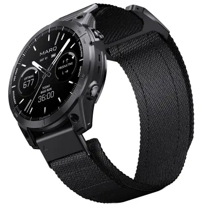 Hitro Sprostitev 26mm Tkani Najlonski Pas za Ure Garmin Black