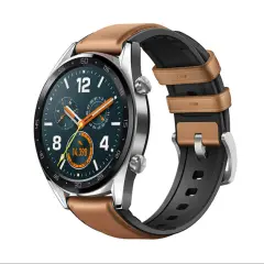 Eleganten usnjen pašček za uro Huawei GT4/Samsung Watch 6 Brown 22 mm
