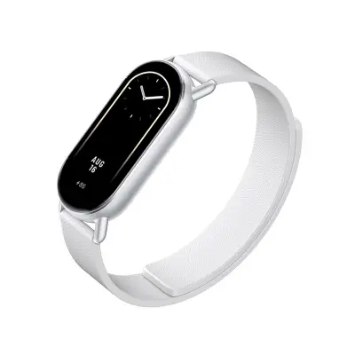 Usnjen pašček za Xiaomi Band 8/9 - Magnetni White