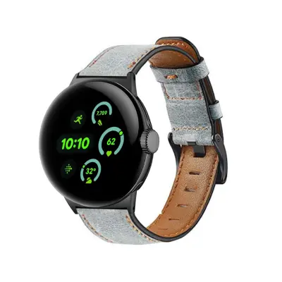 Usnjen pašček za uro Google Pixel Watch 3 (45 mm) - siv