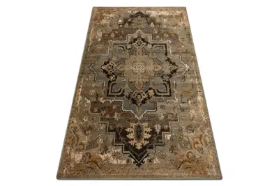 Preproga volna OMEGA ABBAS Vintage, rozeta konjak bež 170x235 cm