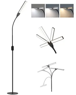 NETTLIFE Zatemnljiva LED talna svetilka - črna talna svetilka za dnevno sobo 158 cm moderna talna svetilka na dotik 9 W