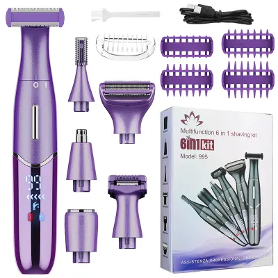 5-v-1 Ženski prirezovalnik dlak: Natančno in nežno urejanje Purple