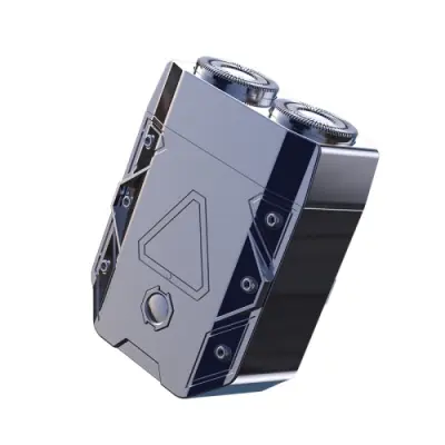 Mehanski brivnik, ki ga je mogoče prati, polnilni električni brivnik z dvema reziloma in svetlečim gumbom (črn)