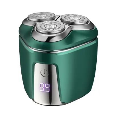 Mini magnetni brivnik z glavo, pametni električni brivnik z LED zaslonom, barva: zelena