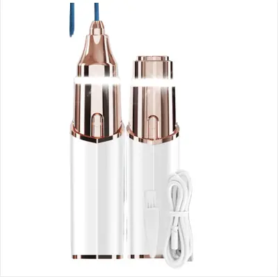 Prenosni mini odstranjevalec dlak v obliki šminke, ki ga je mogoče ponovno napolniti White