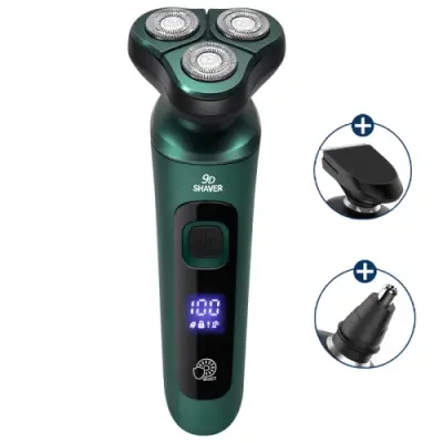 v 1 pametni električni brivnik LCD digitalni zaslon triglava USB polnilna plavajoča britvica