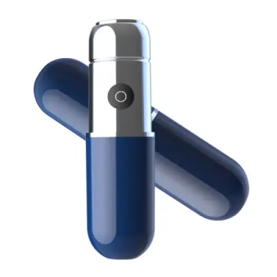 Prenosni mini brivnik z USB priključkom za polnjenje, ki ga je mogoče prati (moder)