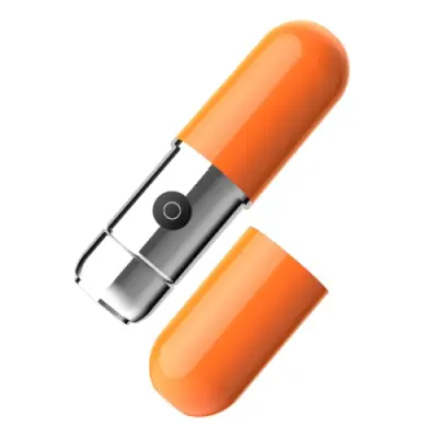 Prenosni mini brivnik z USB polnilnikom, ki ga je mogoče prati (oranžen)