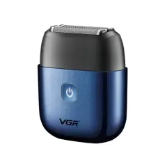 VGR V-340 5W USB mini prenosni električni brivnik z vzvratnim gibanjem (moder)